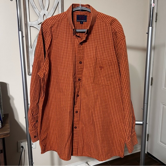 Lucchese Other - Lucchese 1883 Men’s Button Down Shirt Large Burnt Orange Long Sleeve